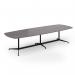 Loft barrel table 3400w x 1200d black frame and grey oak top LTW3412-K-GO