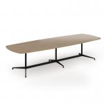Loft barrel table 3400w x 1200d black frame and kendal oak top LTW3412-K-KO