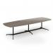 Loft barrel table 3400w x 1200d black frame and nebraska oak top LTW3412-K-NO