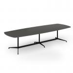 Loft barrel table 3400w x 1200d black frame and onyx grey top LTW3412-K-OG