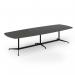 Loft barrel table 3400w x 1200d black frame and onyx grey top LTW3412-K-OG