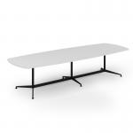 Loft barrel table 3400w x 1200d black frame and white top LTW3412-K-WH