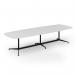 Loft barrel table 3400w x 1200d black frame and white top LTW3412-K-WH