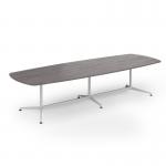 Loft barrel table 3400w x 1200d white frame and grey oak top LTW3412-WH-GO