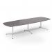 Loft barrel table 3400w x 1200d white frame and grey oak top LTW3412-WH-GO