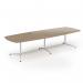 Loft barrel table 3400w x 1200d white frame and kendal oak top LTW3412-WH-KO