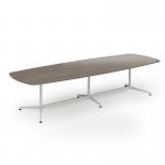 Loft barrel table 3400w x 1200d white frame and nebraska oak top LTW3412-WH-NO