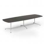 Loft barrel table 3400w x 1200d white frame and onyx grey top LTW3412-WH-OG