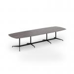 Loft barrel table 3800w x 1200d black frame and grey oak top LTW3812-K-GO