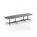 Loft barrel table 3800w x 1200d black frame and grey oak top LTW3812-K-GO