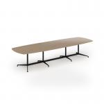 Loft barrel table 3800w x 1200d black frame and kendal oak top LTW3812-K-KO