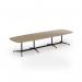 Loft barrel table 3800w x 1200d black frame and kendal oak top LTW3812-K-KO