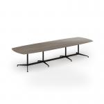 Loft barrel table 3800w x 1200d black frame and nebraska oak top LTW3812-K-NO