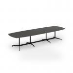 Loft barrel table 3800w x 1200d black frame and onyx grey top LTW3812-K-OG