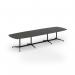 Loft barrel table 3800w x 1200d black frame and onyx grey top LTW3812-K-OG