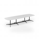 Loft barrel table 3800w x 1200d black frame and white top LTW3812-K-WH