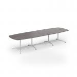 Loft barrel table 3800w x 1200d white frame and grey oak top LTW3812-WH-GO