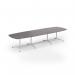 Loft barrel table 3800w x 1200d white frame and grey oak top LTW3812-WH-GO