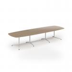 Loft barrel table 3800w x 1200d white frame and kendal oak top LTW3812-WH-KO