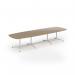 Loft barrel table 3800w x 1200d white frame and kendal oak top LTW3812-WH-KO