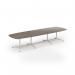 Loft barrel table 3800w x 1200d white frame and nebraska oak top LTW3812-WH-NO