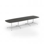 Loft barrel table 3800w x 1200d white frame and onyx grey top LTW3812-WH-OG