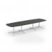 Loft barrel table 3800w x 1200d white frame and onyx grey top LTW3812-WH-OG