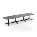 Loft barrel table 4200w x 1200d black frame and grey oak top LTW4212-K-GO