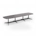 Loft barrel table 4200w x 1200d black frame and grey oak top LTW4212-K-GO