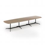 Loft barrel table 4200w x 1200d black frame and kendal oak top LTW4212-K-KO