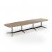 Loft barrel table 4200w x 1200d black frame and kendal oak top LTW4212-K-KO