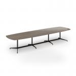 Loft barrel table 4200w x 1200d black frame and nebraska oak top LTW4212-K-NO