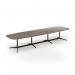 Loft barrel table 4200w x 1200d black frame and nebraska oak top LTW4212-K-NO