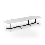 Loft barrel table 4200w x 1200d black frame and white top LTW4212-K-WH