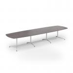 Loft barrel table 4200w x 1200d white frame and grey oak top LTW4212-WH-GO