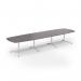 Loft barrel table 4200w x 1200d white frame and grey oak top LTW4212-WH-GO