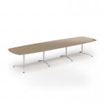 Loft barrel table 4200w x 1200d white frame and kendal oak top LTW4212-WH-KO