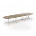 Loft barrel table 4200w x 1200d white frame and kendal oak top LTW4212-WH-KO