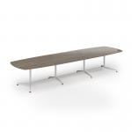 Loft barrel table 4200w x 1200d white frame and nebraska oak top LTW4212-WH-NO