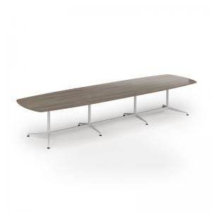 Loft barrel table 4200w x 1200d white frame and nebraska oak top