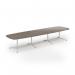 Loft barrel table 4200w x 1200d white frame and nebraska oak top LTW4212-WH-NO