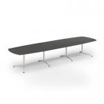 Loft barrel table 4200w x 1200d white frame and onyx grey top LTW4212-WH-OG