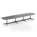 Loft barrel table 4600w x 1200d black frame and grey oak top LTW4612-K-GO