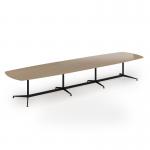 Loft barrel table 4600w x 1200d black frame and kendal oak top LTW4612-K-KO