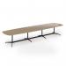 Loft barrel table 4600w x 1200d black frame and kendal oak top LTW4612-K-KO