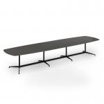 Loft barrel table 4600w x 1200d black frame and onyx grey top LTW4612-K-OG