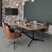 Loft barrel table 4600w x 1200d black frame and onyx grey top LTW4612-K-OG