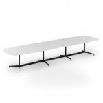 Loft barrel table 4600w x 1200d black frame and white top LTW4612-K-WH