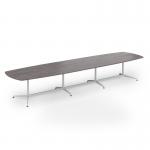 Loft barrel table 4600w x 1200d white frame and grey oak top LTW4612-WH-GO