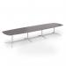 Loft barrel table 4600w x 1200d white frame and grey oak top LTW4612-WH-GO